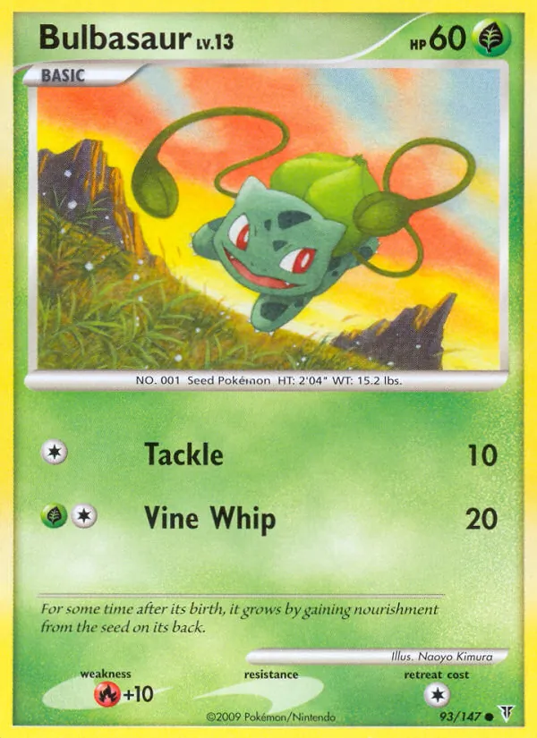 Carta Bulbasaur, número 93/147 da coleção Supreme Victors