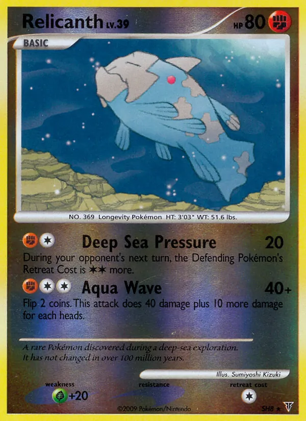 Carta Relicanth, número SH8/147 da coleção Supreme Victors
