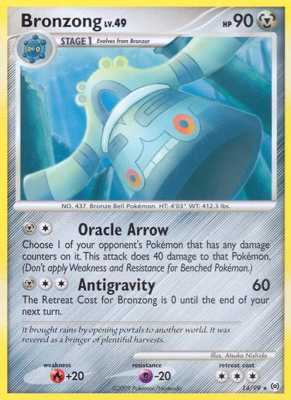 Carta Bronzong, número 14/99 da coleção Arceus