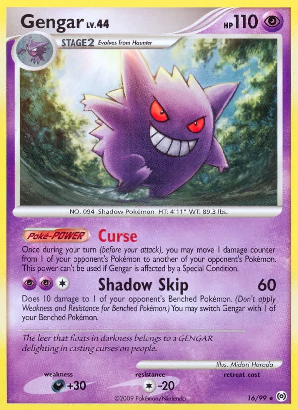 Carta Gengar, número 16/99 da coleção Arceus