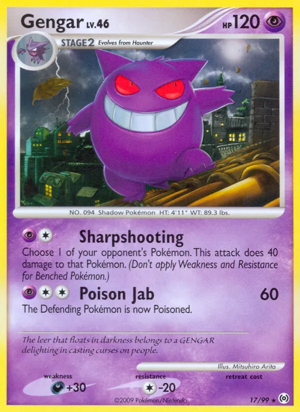 Carta Gengar, número 17/99 da coleção Arceus