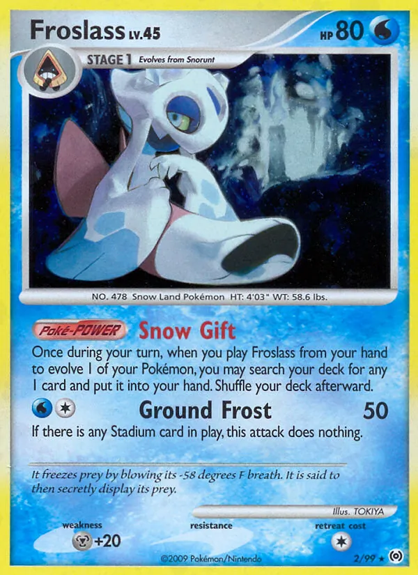 Carta Froslass, número 2/99 da coleção Arceus