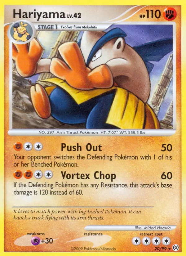 Carta Hariyama, número 20/99 da coleção Arceus