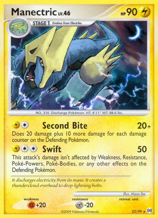 Carta Manectric, número 22/99 da coleção Arceus