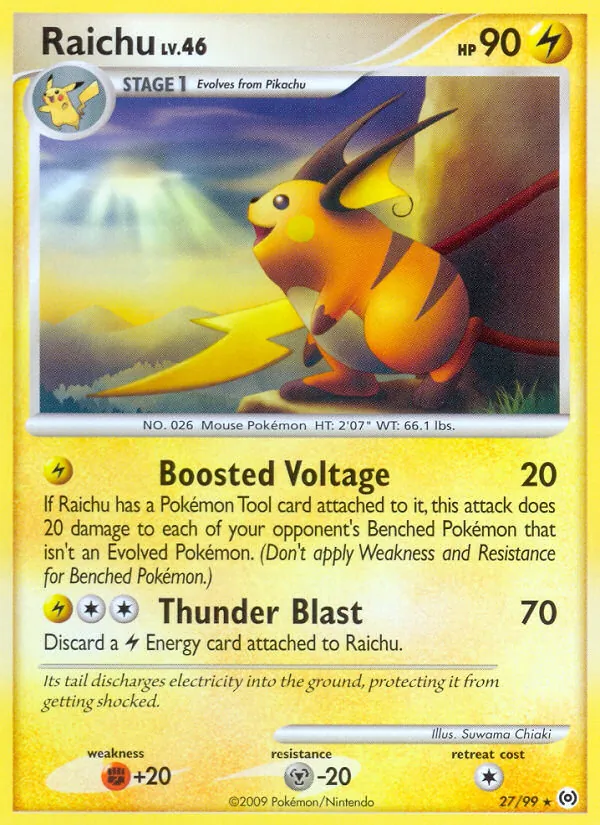 Carta Raichu, número 27/99 da coleção Arceus