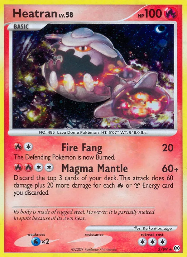 Carta Heatran, número 3/99 da coleção Arceus