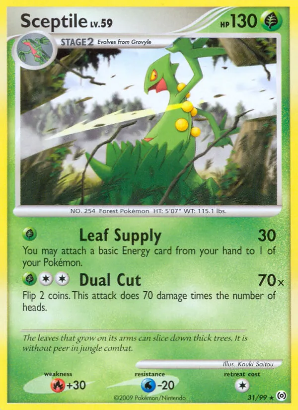 Carta Sceptile, número 31/99 da coleção Arceus