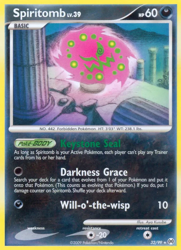 Carta Spiritomb, número 32/99 da coleção Arceus