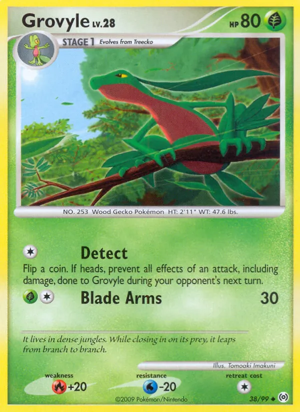 Carta Grovyle, número 38/99 da coleção Arceus