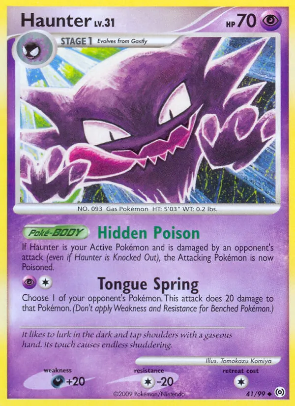 Carta Haunter, número 41/99 da coleção Arceus
