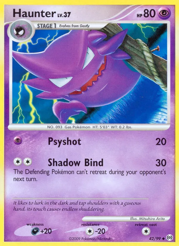 Carta Haunter, número 42/99 da coleção Arceus