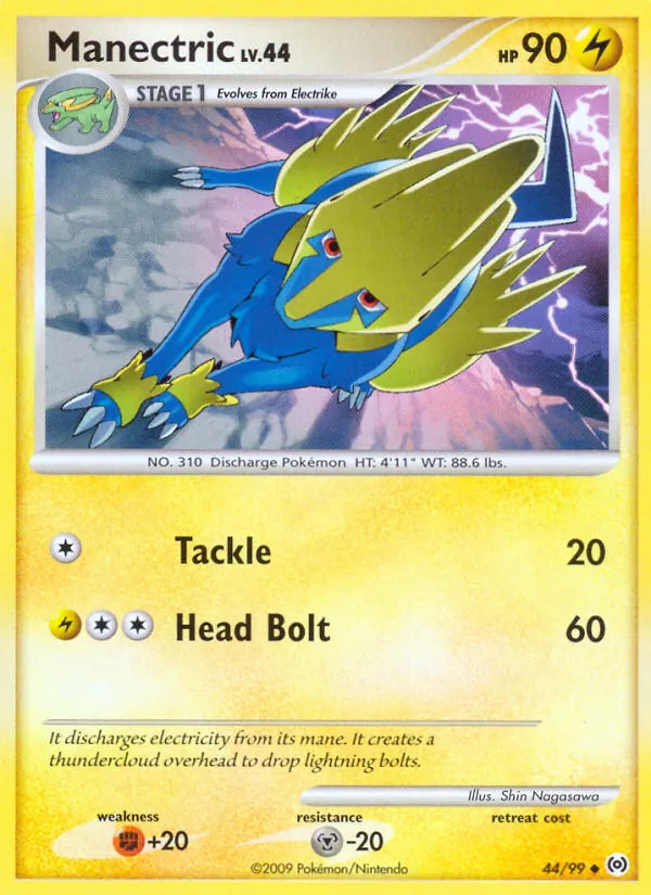 Carta Manectric, número 44/99 da coleção Arceus