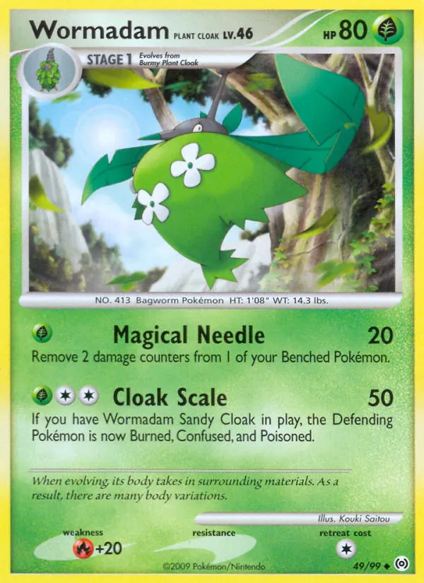 Carta Wormadam Plant Cloak, número 49/99 da coleção Arceus