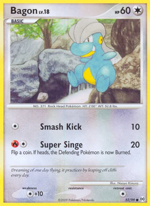 Carta Bagon, número 52/99 da coleção Arceus
