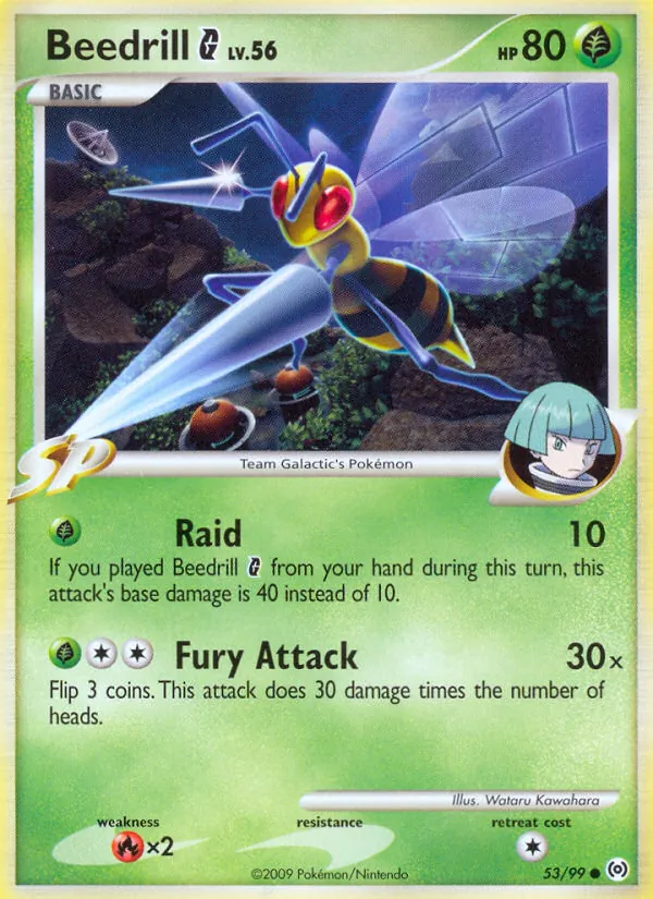 Carta Beedrill G, número 53/99 da coleção Arceus