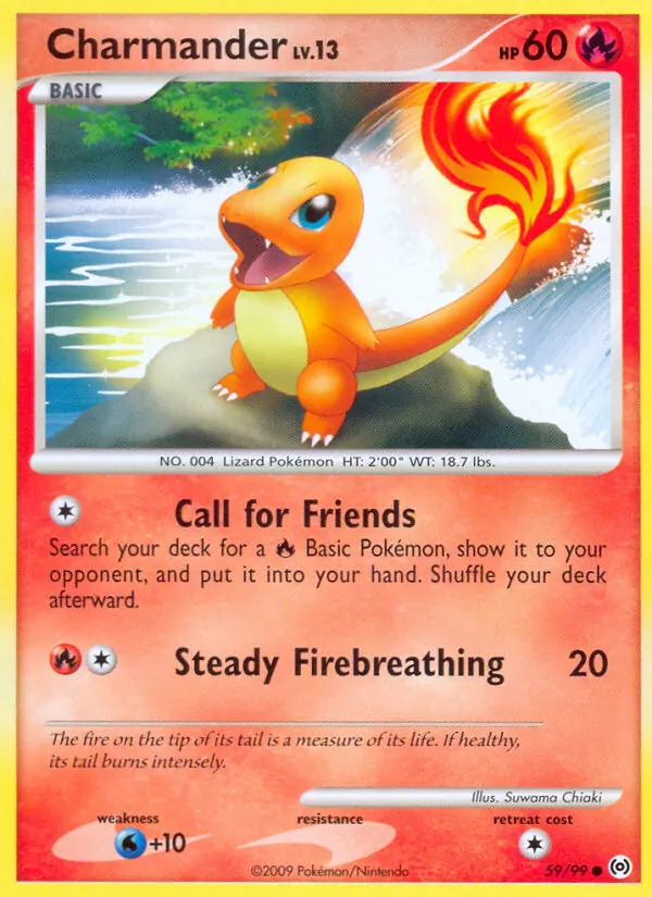 Carta Charmander, número 59/99 da coleção Arceus