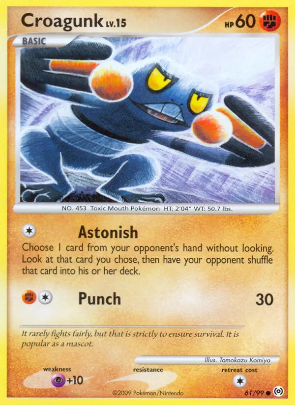 Carta Croagunk, número 61/99 da coleção Arceus