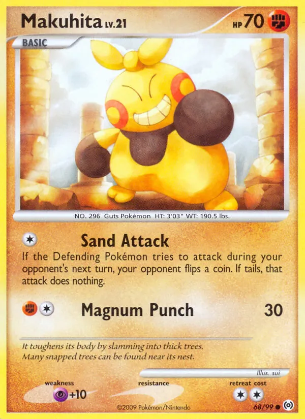 Carta Makuhita, número 68/99 da coleção Arceus
