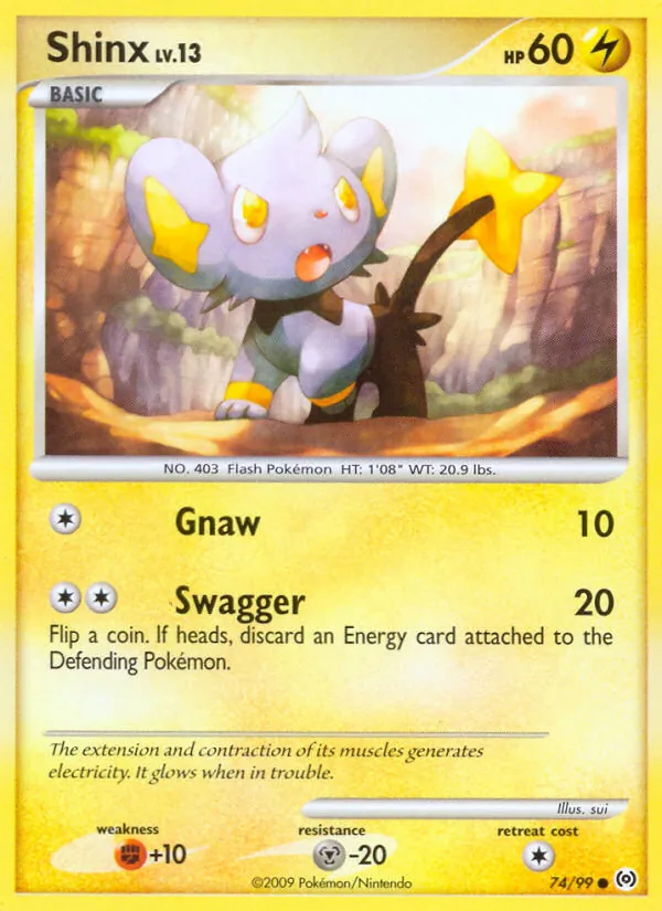 Carta Shinx, número 74/99 da coleção Arceus