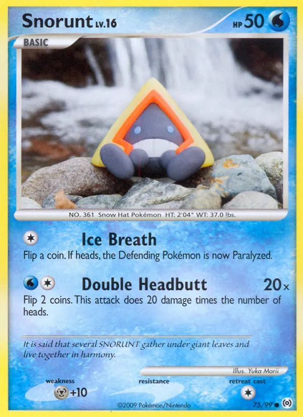 Carta Snorunt, número 75/99 da coleção Arceus