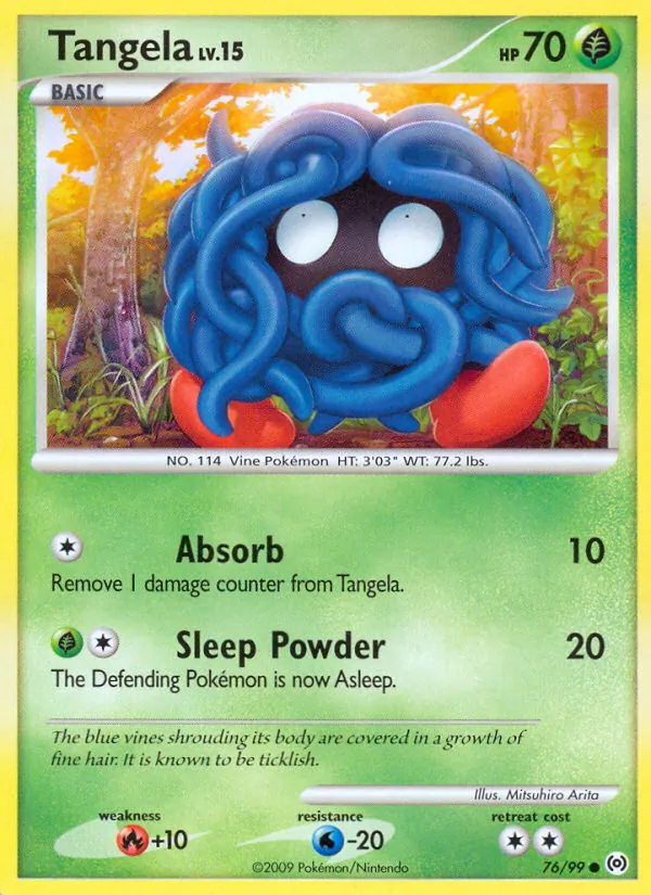 Carta Tangela, número 76/99 da coleção Arceus