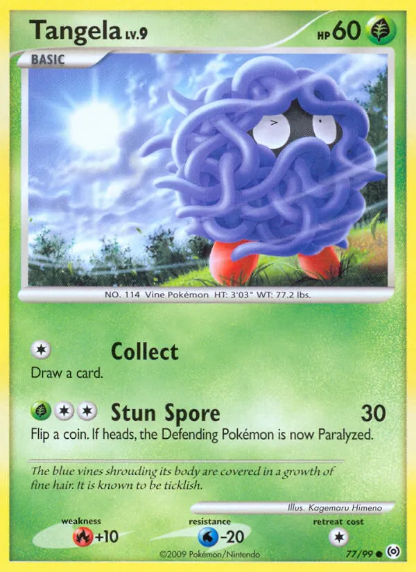 Carta Tangela, número 77/99 da coleção Arceus