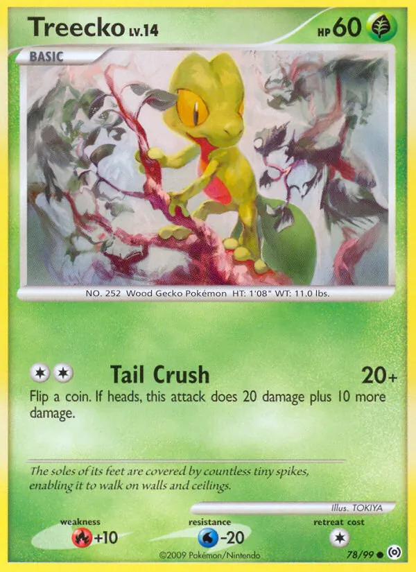Carta Treecko, número 78/99 da coleção Arceus