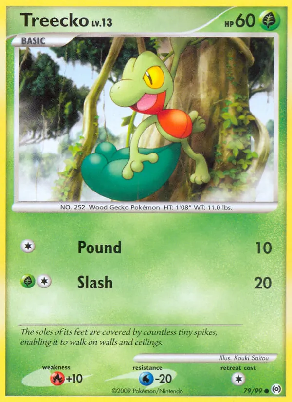 Carta Treecko, número 79/99 da coleção Arceus