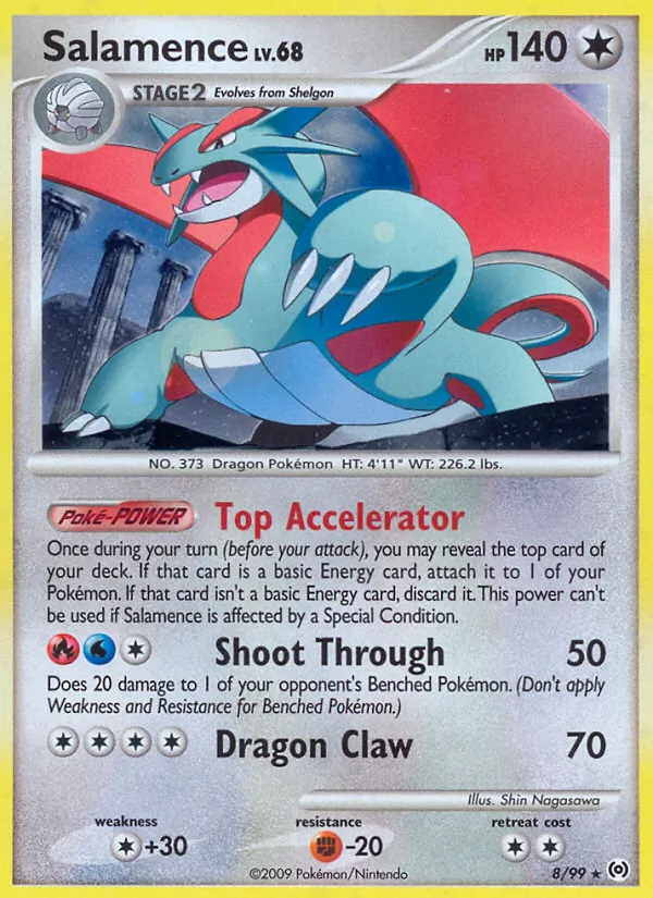 Carta Salamence, número 8/99 da coleção Arceus