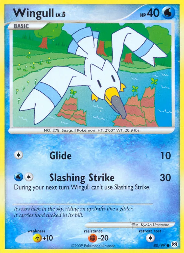 Carta Wingull, número 80/99 da coleção Arceus