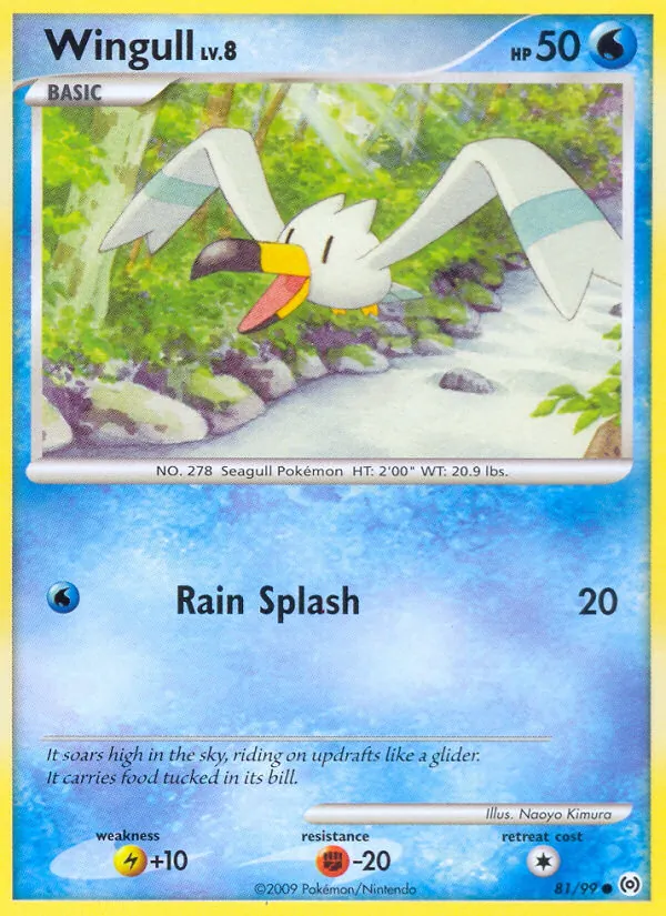 Carta Wingull, número 81/99 da coleção Arceus