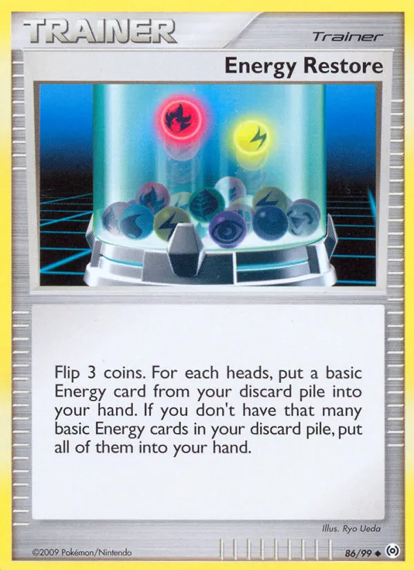 Carta Energy Restore, número 86/99 da coleção Arceus