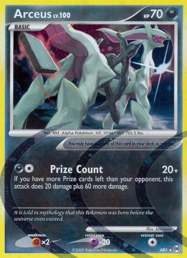 Carta Arceus, número AR1/99 da coleção Arceus