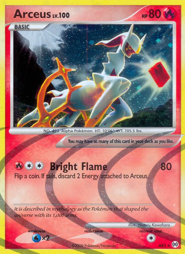 Carta Arceus, número AR3/99 da coleção Arceus