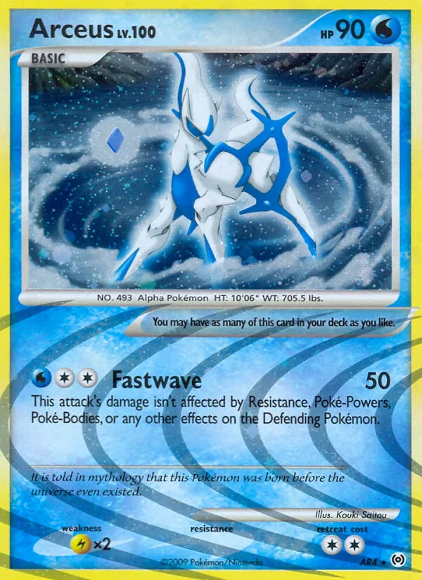 Carta Arceus, número AR4/99 da coleção Arceus
