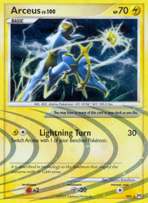 Carta Arceus, número AR6/99 da coleção Arceus