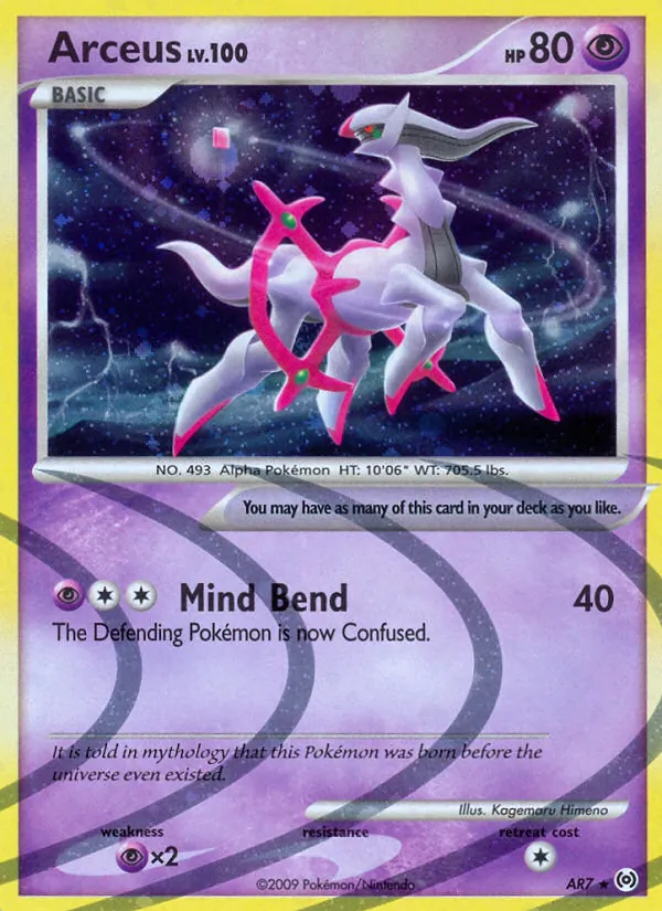 Carta Arceus, número AR7/99 da coleção Arceus