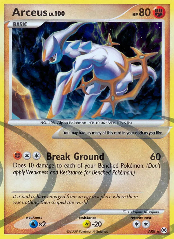 Carta Arceus, número AR8/99 da coleção Arceus