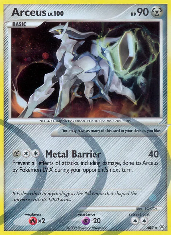 Carta Arceus, número AR9/99 da coleção Arceus