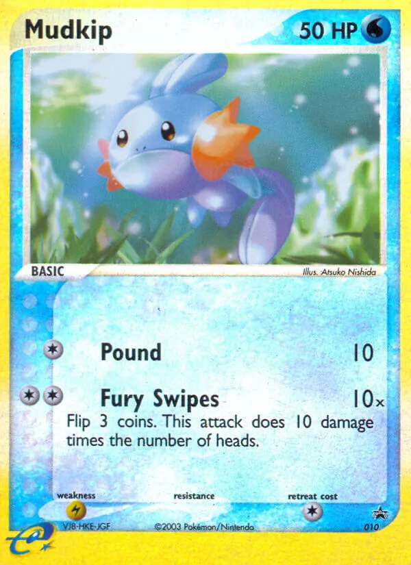 Carta Mudkip, número 10/40 da coleção Nintendo Black Star Promos