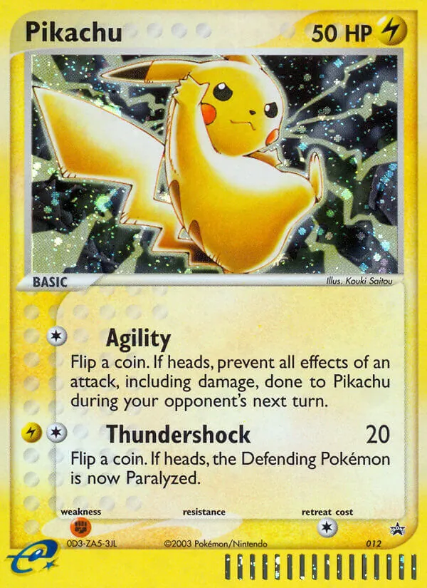 Carta Pikachu, número 12/40 da coleção Nintendo Black Star Promos