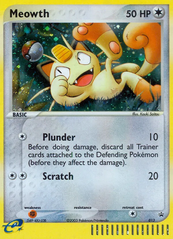 Carta Meowth, número 13/40 da coleção Nintendo Black Star Promos
