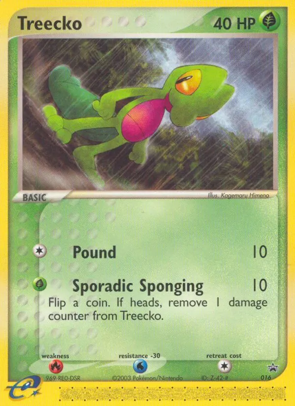 Carta Treecko, número 16/40 da coleção Nintendo Black Star Promos
