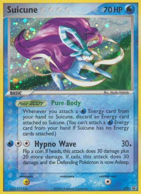 Carta Suicune, número 30/40 da coleção Nintendo Black Star Promos