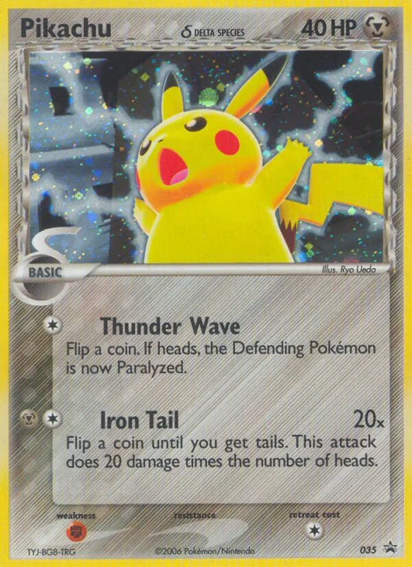 Carta Pikachu δ, número 35/40 da coleção Nintendo Black Star Promos