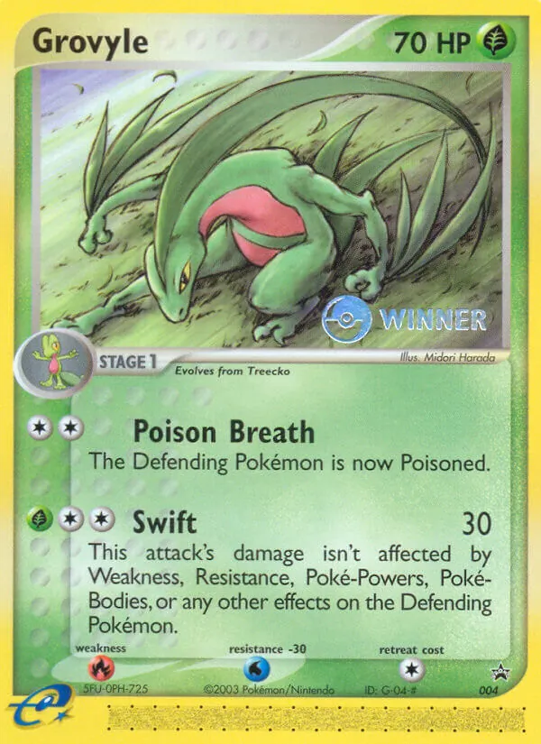 Carta Grovyle, número 4/40 da coleção Nintendo Black Star Promos
