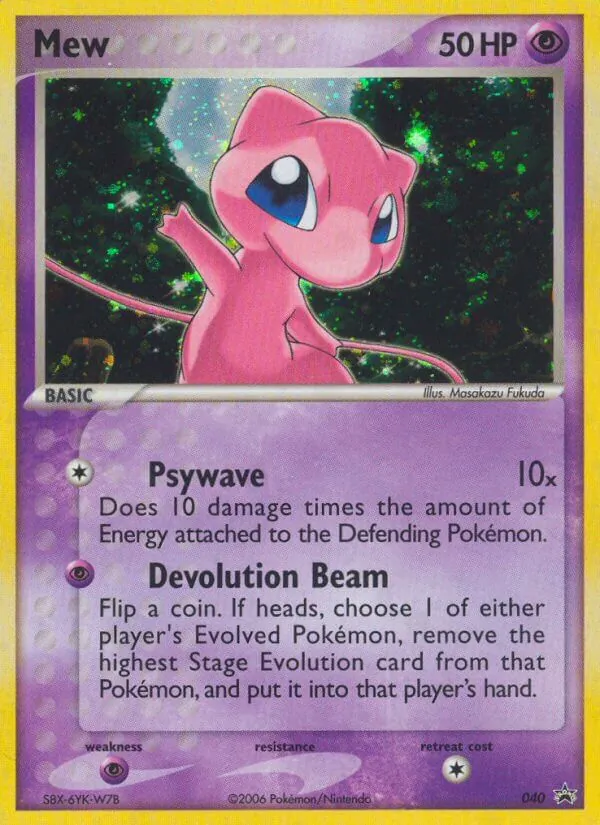 Carta Mew, número 40/40 da coleção Nintendo Black Star Promos