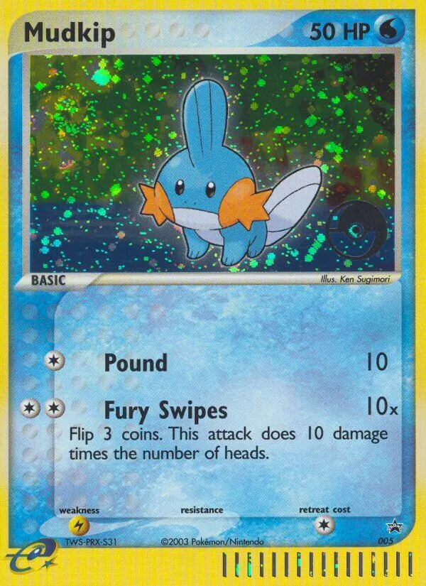 Carta Mudkip, número 5/40 da coleção Nintendo Black Star Promos