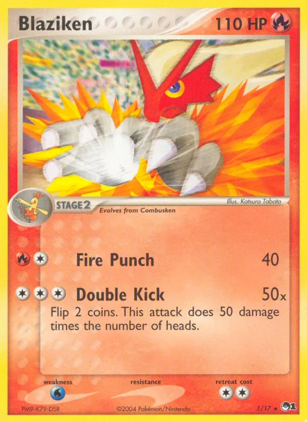 Carta Blaziken, número 1/17 da coleção POP Series 1