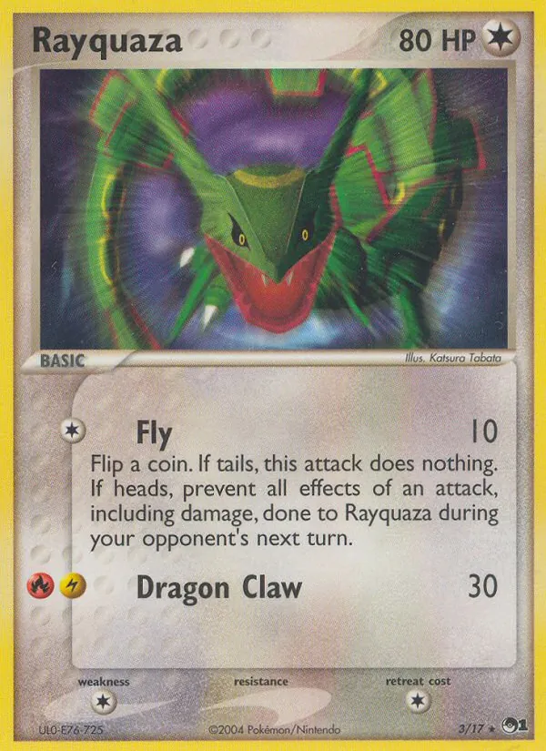 Carta Rayquaza, número 3/17 da coleção POP Series 1